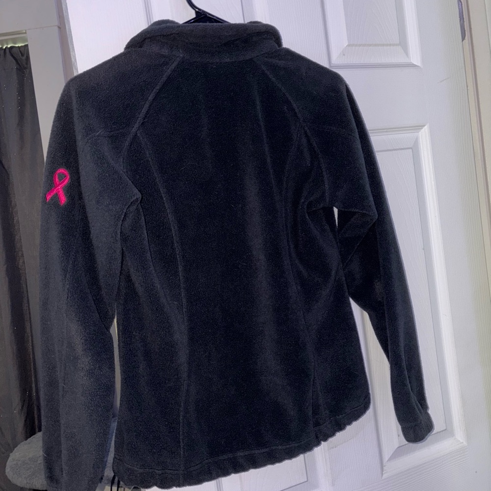 Columbia Black Fleece Jacket with Pink Accent - Picture 3 of 5